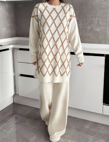 Compleu SHEIN, ecru/auriu