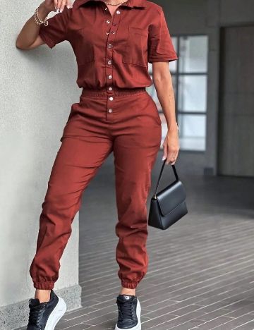 Salopeta SHEIN, caramiziu