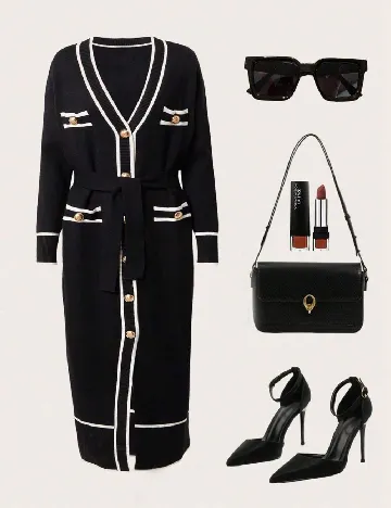 Rochie medie SHEIN CURVE, negru