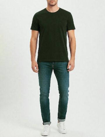 Tricou Bershka, verde inchis