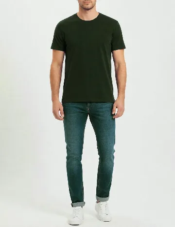 Tricou Bershka, verde inchis