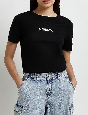 Tricou River Island, negru