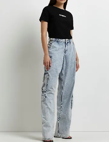 Tricou River Island, negru