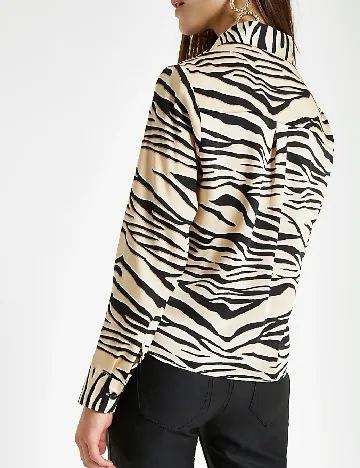 Camasa River Island, crem/negru