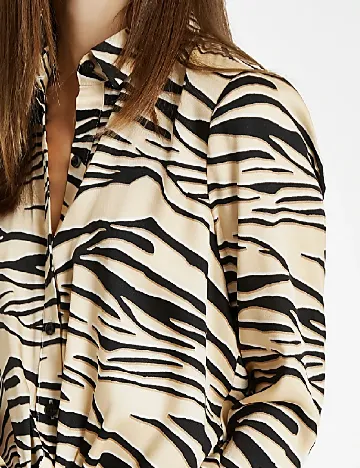 Camasa River Island, crem/negru