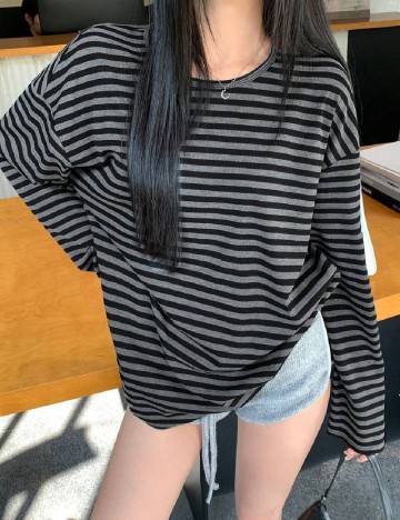 Bluza Dazy, negru/gri