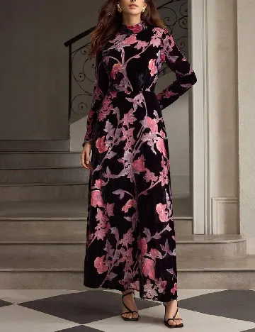 Rochie lunga SHEIN, negru/roz