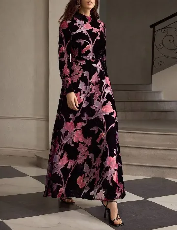 Rochie lunga SHEIN, negru/roz