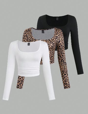 Set topuri 3 bucati SHEIN, mix culori