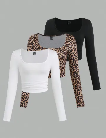 Set topuri 3 bucati SHEIN, mix culori