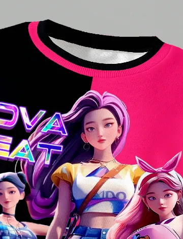 Compleu Shein Kids, roz/negru