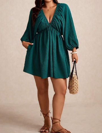 Rochie scurta SHEIN CURVE, verde