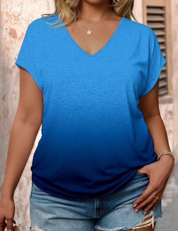 Tricou SHEIN CURVE, albastru