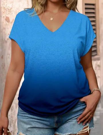 Tricou SHEIN CURVE, albastru