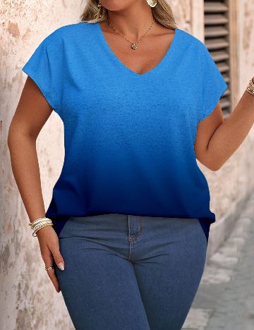 Tricou SHEIN CURVE, albastru