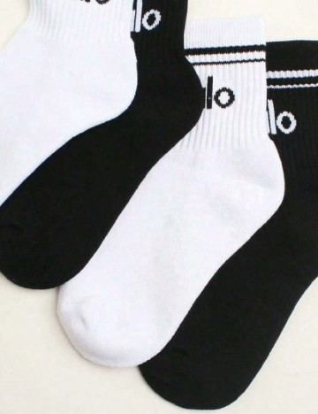 Set sosete 2 perechi SHEIN, alb/negru