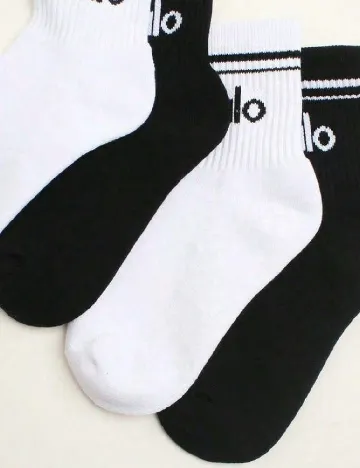 Set sosete 2 perechi SHEIN, alb/negru