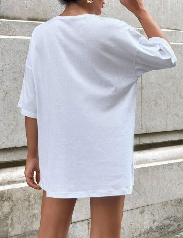 Tricou Oversize SHEIN, alb