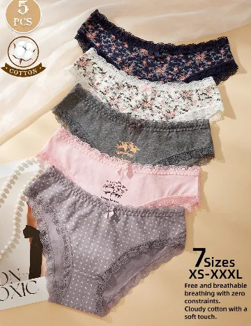 Set chiloti 5 perechi SHEIN, mix culori