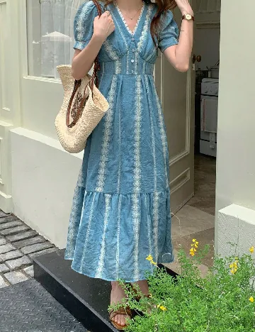 Rochie lunga Dazy, albastru