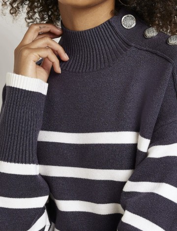 Pulover River Island, albastru/alb