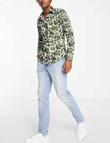 Camasa Devil s Advocate, verde/alb