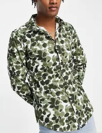 Camasa Devil s Advocate, verde/alb