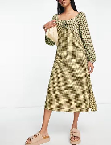 Rochie medie Y.A.S, verde/maro