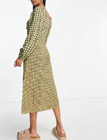 Rochie medie Y.A.S, verde/maro