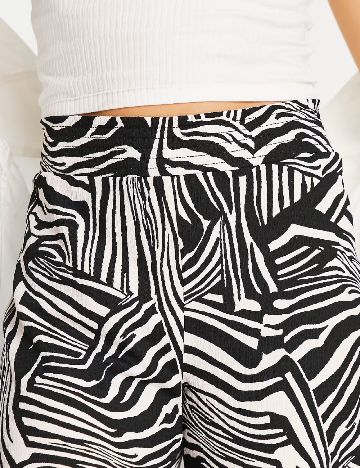 Pantaloni River Island, alb/negru