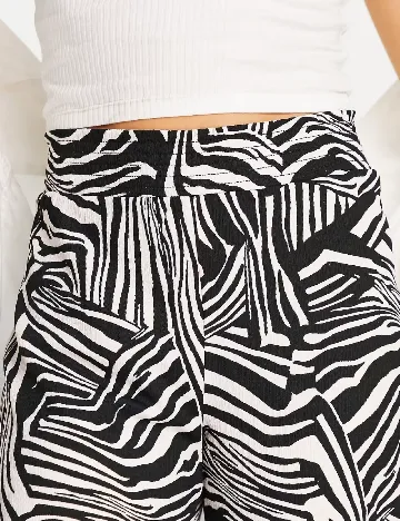 Pantaloni River Island, alb/negru