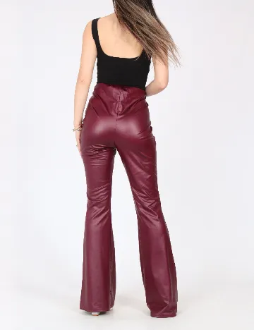 Pantaloni imitatie de piele River Island, visiniu