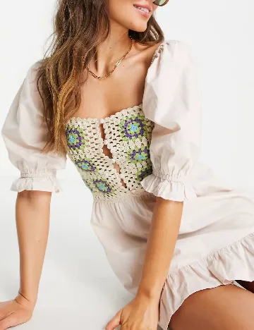 Rochie scurta ASOS, crem