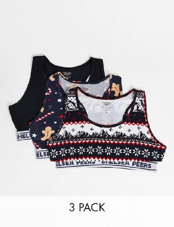 Set bustiere 3 bucati Chelsea Peers, mix culori