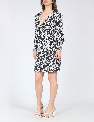 Rochie scurta River Island, alb/negru