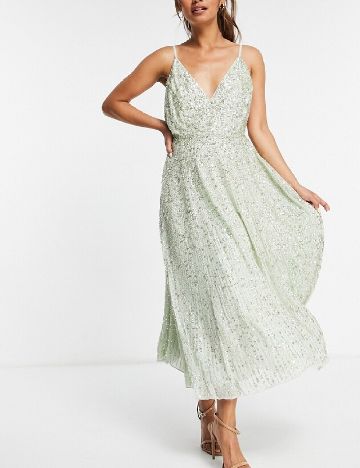 Rochie medie ASOS, verde