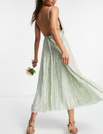 Rochie medie ASOS, verde