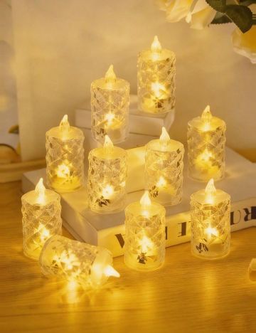 Set lumanari LED, 24 bucati SHEIN, alb