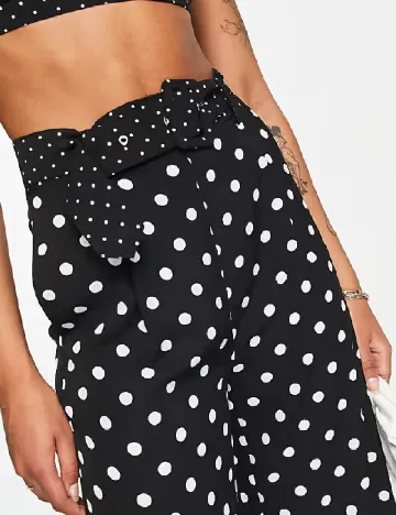 Pantaloni Lola May, negru/alb