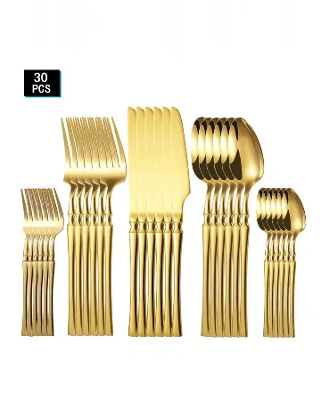 Set tacamuri, 30 bucati SHEIN, auriu