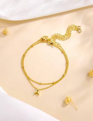 Bratara litera R SHEIN, auriu