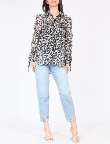 Camasa River Island, negru/alb