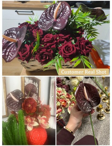 Planta artificiala 5 bucati SHEIN, maro/verde