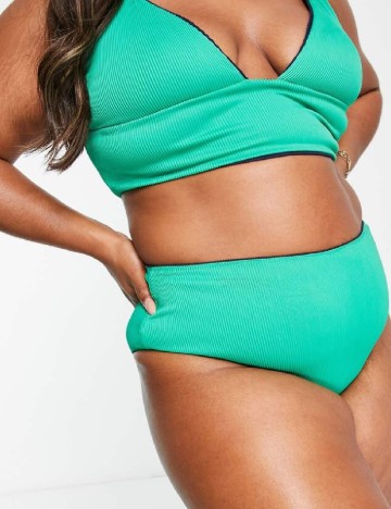 Sutien de baie reversibil We Are We Wear, bleumarin/verde