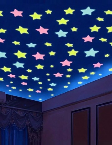 Set stelute fosforescente, 100 bucati SHEIN, mix culori