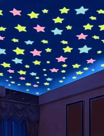 Set stelute fosforescente, 100 bucati SHEIN, mix culori