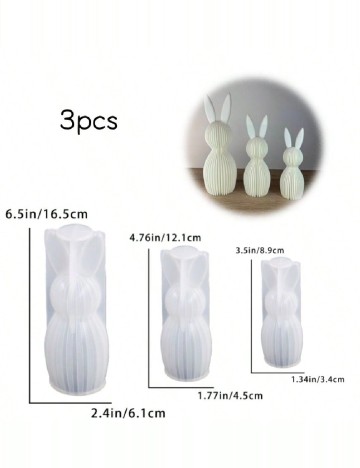 Set forme din silicon 3 bucati SHEIN, alb