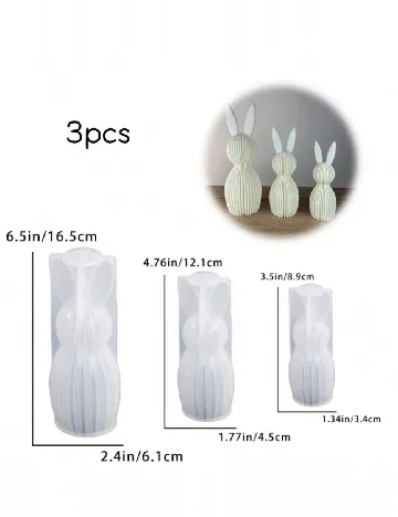 Set forme din silicon 3 bucati SHEIN, alb