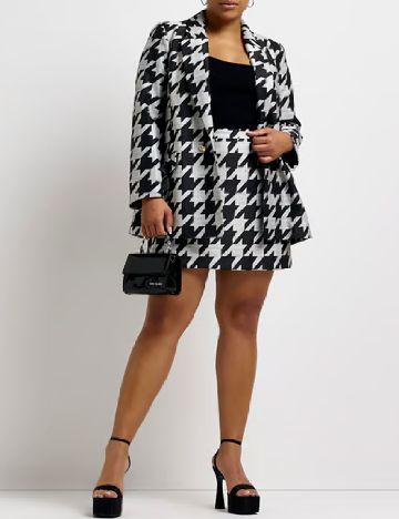 Fusta River Island Plus Size, negru/gri