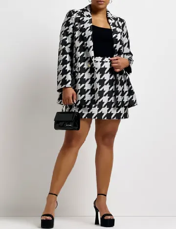 Fusta River Island Plus Size, negru/gri